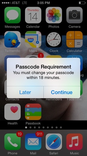 iphone passcode requirement